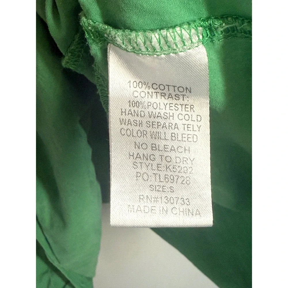 Umgee Green Tiered Dress‎ Ruffle Sleeveless Casual Cotton Women's Size S Beach